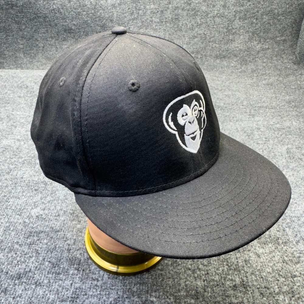 New Era Think Media Studios Snapback Hat Mens OSFM Black Flat Bill Monkey Cap NE